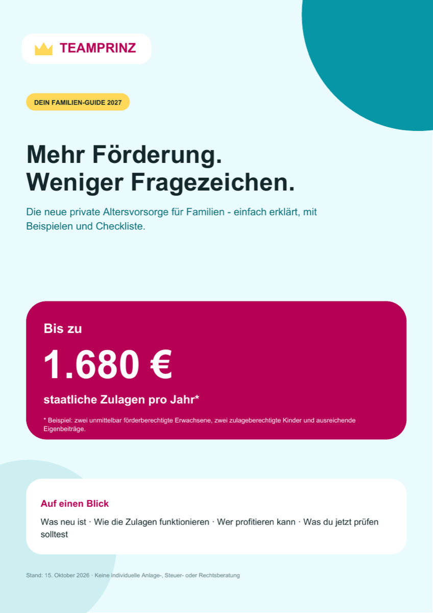 Vorschau des TeamPrinz Familien-Guides 2027